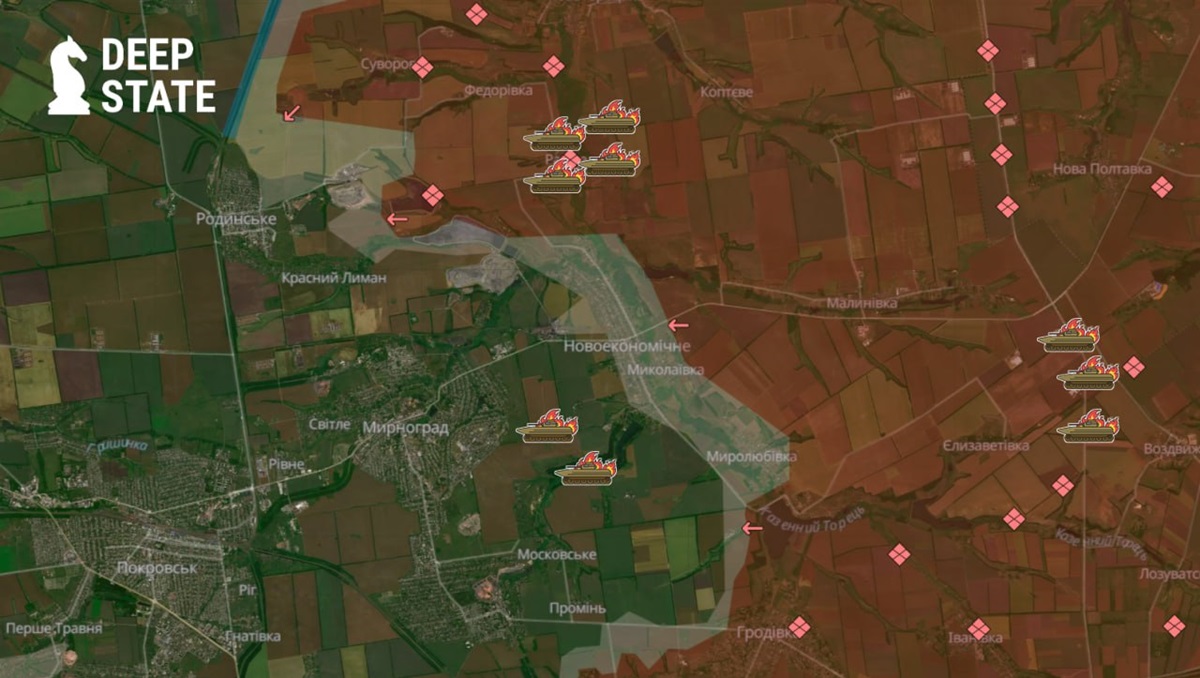 Новини України - ЗСУ зірвали спробу прориву росіян у Мирноград - DeepState